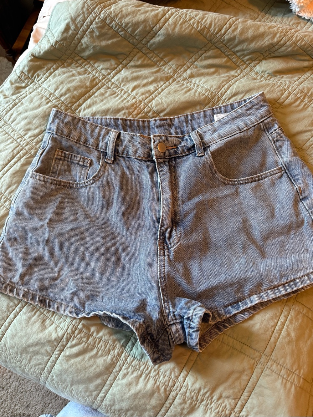 High-Rise Denim Women’s Shorts in Light Blue